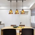 thumbnail image 7 of Kiven H-Type Track Lighting, 3-Light Tiffany Halo Track Pendant Light with Glassl Lampshade, Track Light Pedant Adjustable Length for Bedroom Kitchen Island Home Shop, 7 of 7