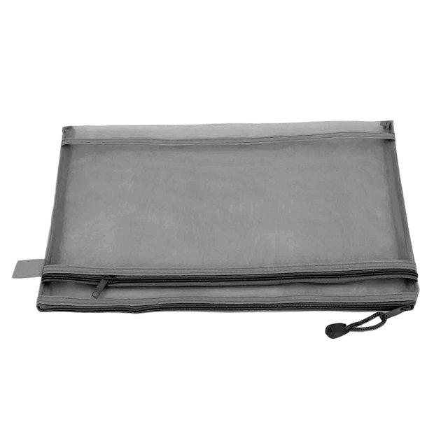Pochette à Fermeture Éclair en Maille Double Couche, Poignée Portable Robuste et Résistante aux Déchirures Cadeau Idéal Sac de Documents en Maille de Nylon A4 pour Bureau École Maison