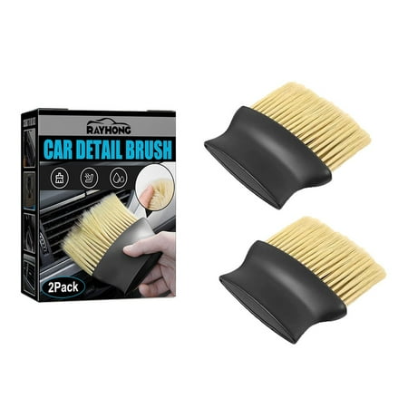 

2*Car Supplies Soft Brush Seat Brushes Interior Valeting Cleaning Dust Detailing