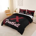 thumbnail image 2 of jejeloiu Sport Theme Queen Duvet Cover Set For Football Boys,Red Black Monogram X Letter Bedding For Kids,Black Reversible,3 Pieces(No Comforter), 2 of 6