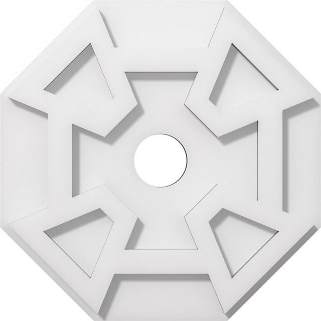 Ekena Millwork CMP12LG-02000 12 in. OD x 2 in. ID Square Logan Architectural Grade PVC Contemporary Ceiling Medallion