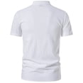 thumbnail image 4 of HAOMEILI Men's Cotton Linen Lace-Up V-Neck Short Sleeve Shirt, 4 of 5