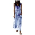 thumbnail image 1 of Vestido largo con bolsillo con cordones y estampado de rayas con cuello en V sin mangas casual para mujer Fridja  hjkh5678, 1 of 8