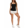 thumbnail image 2 of INSPIRE CHIC Women's U Back Tanks with Built-In Bra Silky No Show Basic Tops M Black, 2 of 5