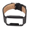 thumbnail image 1 of PU Leather Watch Band With Black Stainless Steel Case For Mi Band 7 Pro, Waterproof Replacement Watch Wristband Quick Release Watch Band Protector Cover, 1 of 8