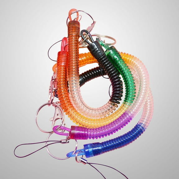 STOBOK Spring Clip Keychain Plastic Random Color Flexible 4Set