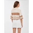 thumbnail image 5 of Striped Crop Sweater with Polo Shirt Collar, 5 of 5