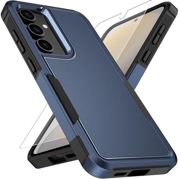 MYKOMI for Samsung Galaxy S25 Case with HD Screen Protector, Military-Grade Shockproof & Dual-Layer Protection, Anti-Slip Grip Design Phone Case