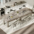 thumbnail image 3 of Festisoul 63" Dining Table for 4-6, Farmhouse Dinner Kitchen Table with Large Tabletop, Living Room, Retro Gray, 3 of 11