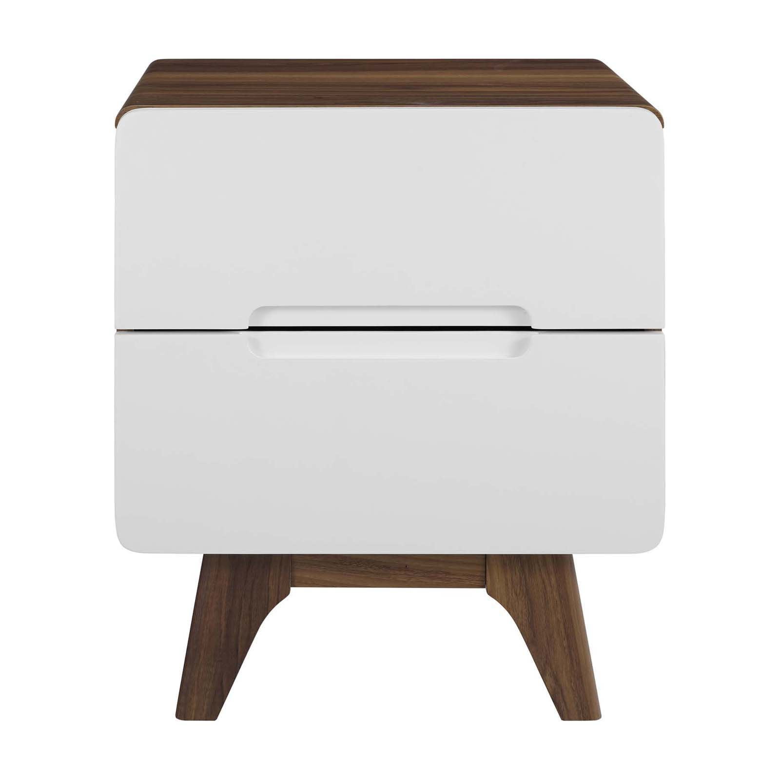 Origin Wood Nightstand or End Table in Walnut White