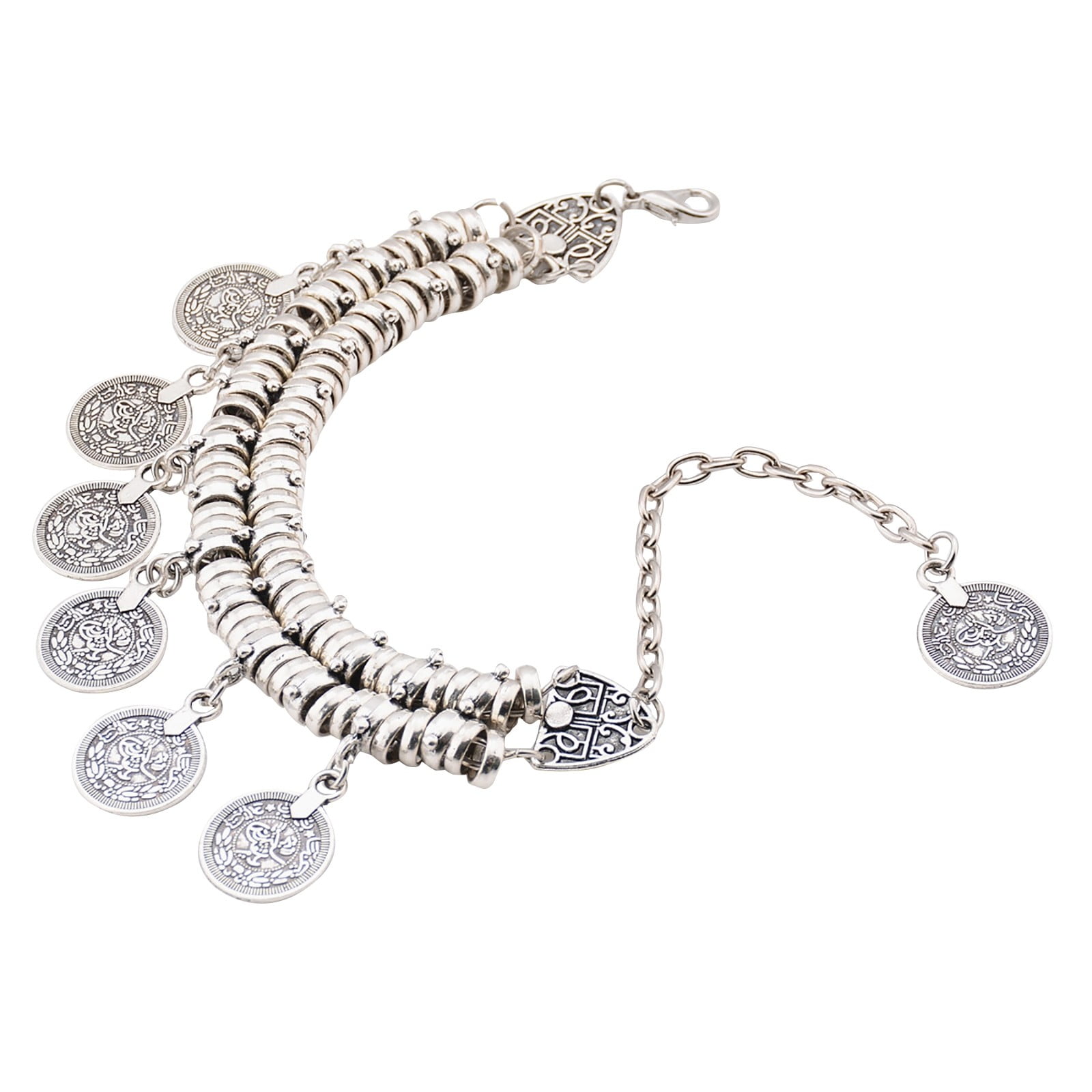 TseenYi Barefoot Sandales Plage Bracelet De Cheville Boho Perlé Esclave Bracelet De Cheville Argenté Chaîne Superposée Bijoux De Pied De Mode Pour Les Femmes Et Les Filles (1 Pcs