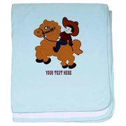 Cafepress Personalized Cow Boy With Pony Baby Blanket