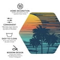 thumbnail image 3 of Honeii Palm Trees print Leather Coaster Set of 4, ideal for safeguarding your furniture from drinks spills and effortless cleanup-Hexagon, 3 of 6