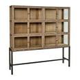 thumbnail image 1 of Bleecker Oak & Iron Glass Cabinet Museum Display Case, 12-Door, 1 of 3