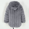 thumbnail image 4 of qucoqpe Winter Faux Furry Coats for Women Lightweight Warm Long Sleeve Hooded Coat Outwear Clothing for Women, 4 of 5