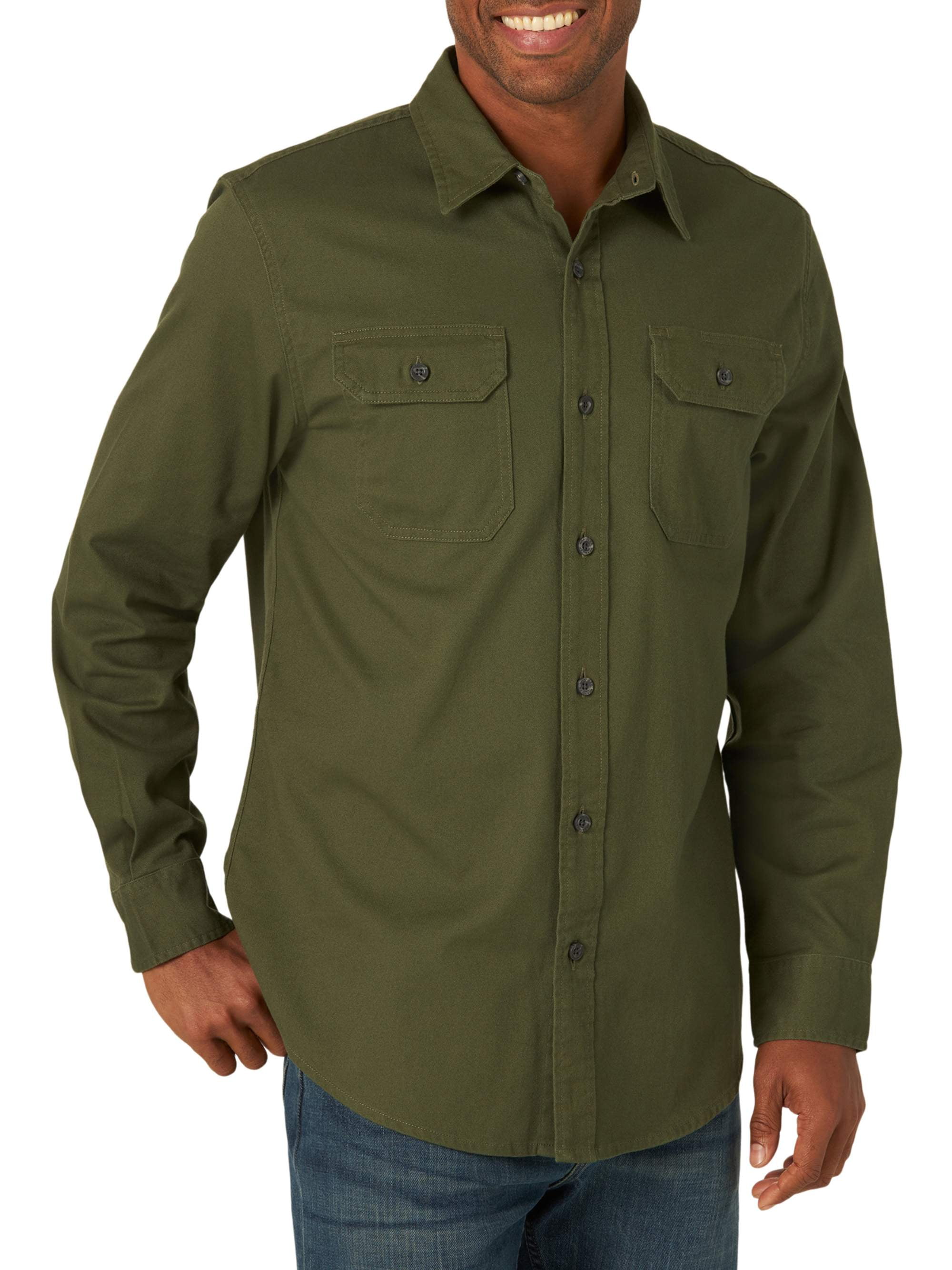 Wrangler Men's Long Sleeve Solid Twill Shirt 