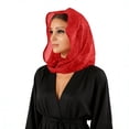 thumbnail image 4 of ZQUUVOU Women's Sheer Scarf Hijab Sequin Trim Solid Color Lightweight Breathable Muslim Head Wrap Shawl Hood Head Cover Red, 4 of 4