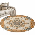 thumbnail image 6 of Burnt Orange Boho Round Rug 3.3ft Washable Circle Entryway Rugs Non Slip Southwestern Ethnic Geometric Area Rug Indoor Floor Carpet for Bedroom Kitchen Living Room Home Office Dining Room Nursery, 6 of 8