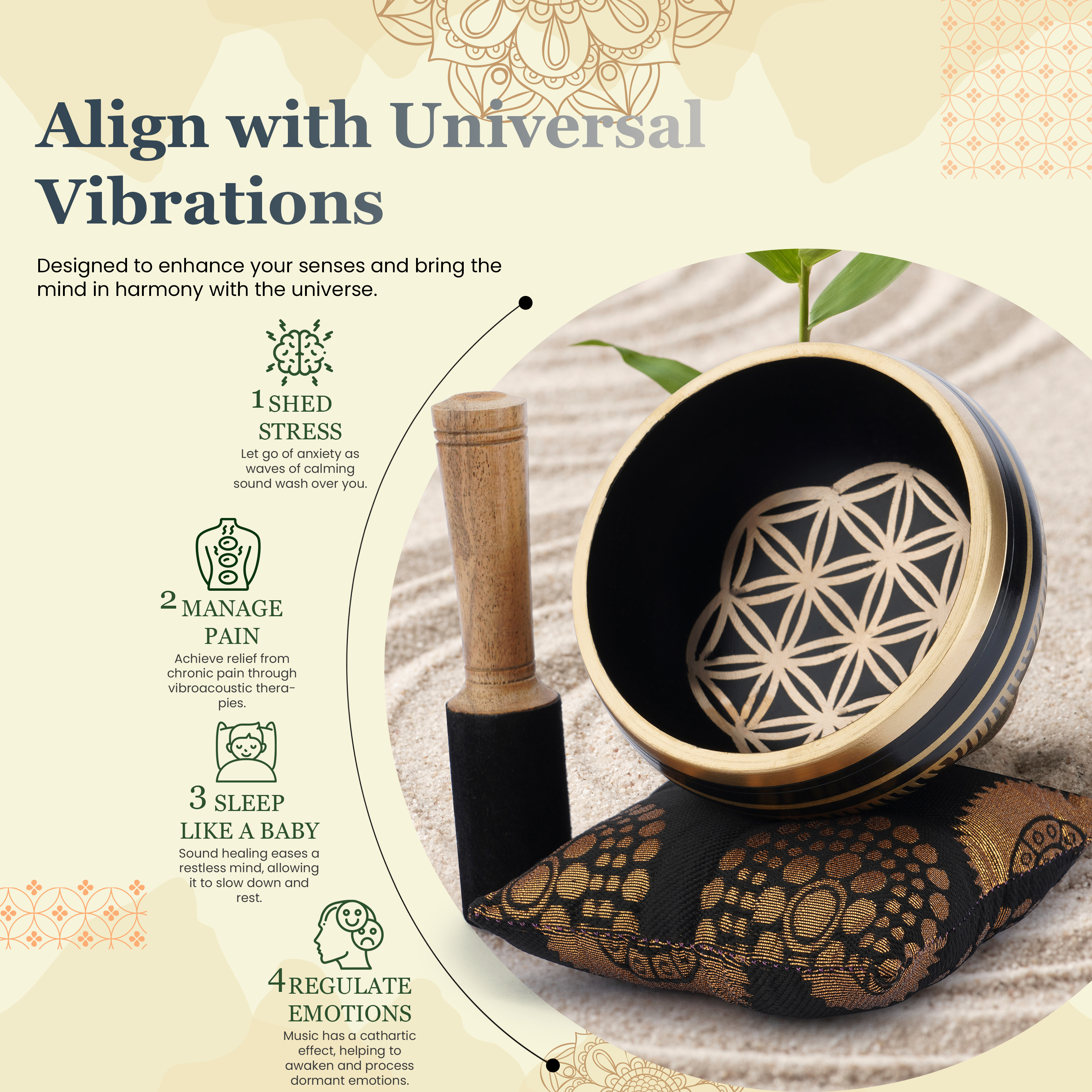 Ajuny Tibetan Buddhist Brass Singing Bowl Black and Liberia | Ubuy