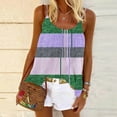 thumbnail image 2 of Lenpel Women's Tank Tops Summer Spaghetti Strap Scoop Neck Pleated Color Block Sleeveless T-Shirts Casual Loose Cami Shirts, 2 of 5