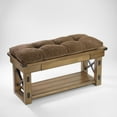 thumbnail image 3 of Gripper Rembrandt Tufted Bench Cushion, 36 Inches, Brown, 3 of 5