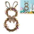 thumbnail image 6 of 15.6 Inch Artificial Easter Wreath for Front Door Rabbit Wreath with Pastel Eggs and Mixed Twigs Spring Bunny with Raffia Bow for Easter Decorations, 6 of 7