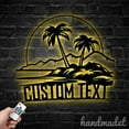 thumbnail image 2 of Handmadetneonsign Palm Tree Beach Sunset Name Metal Wall LED Light, Beach Summer Palm Tree Metal, 2 of 5