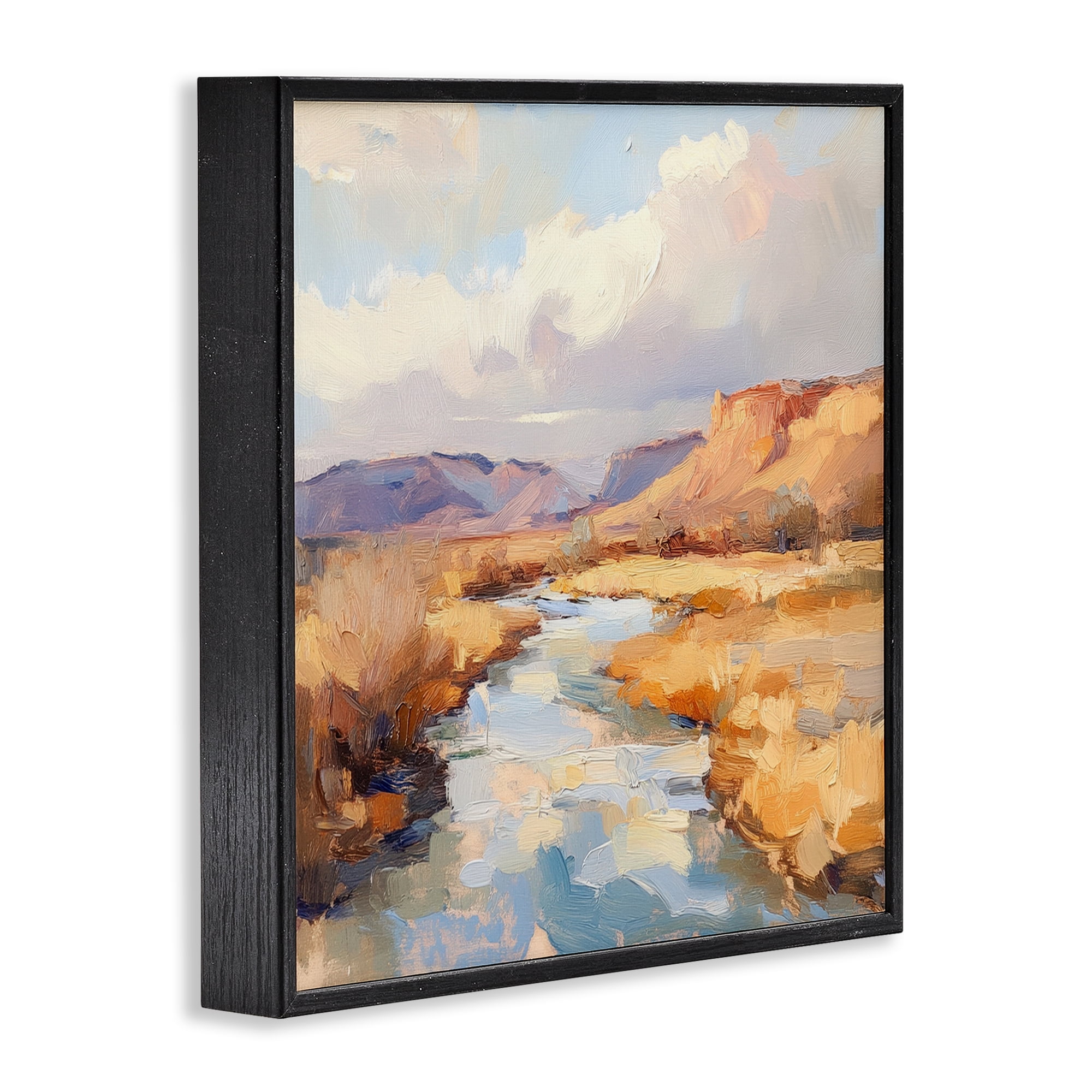 Stupell Industries Plateau River Evening Glow Black Framed Giclee Art, design by Petal Prints Design