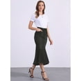 thumbnail image 3 of DARING DIVA Women's Raw Hem Fishtail Midi Skirt with Pockets XS Black, 3 of 6