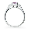thumbnail image 4 of BERRICLE Sterling Silver 3-Stone Purple Round Cut Cubic Zirconia CZ Fashion Anniversary Ring for Women, Rhodium Plated 0.8 Carat Size 5.5, 4 of 9