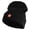 Black, variant on Lady Red Hat Iron on Patched 12 Inch Long Knitted Beanie - Magenta OSFM