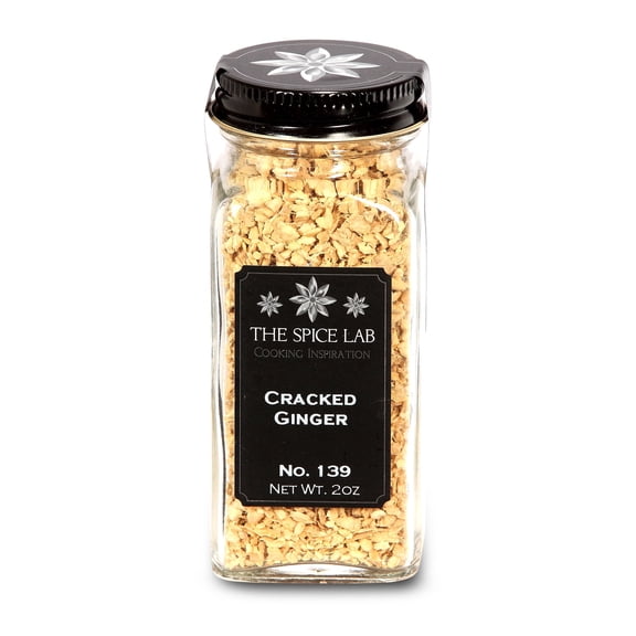 The Spice Lab Cracked Dried Ginger - French Jar - Kosher Gluten-Free Non-GMO Spice - 5139