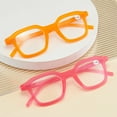thumbnail image 3 of 5 Pairs of Women Square Reading Glasses Men Oversized Clear Candy Color Fashion Classic Spring Hinges Readers HD +2.50, 3 of 4