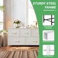 thumbnail image 4 of 【Holiday Deal】5-Drawer Dresser, Space-Saver Storage Organizer with Fabric Bins & Wood Top, Easy Assembly for Bedroom, Nursery, Entryway, White, 4 of 10