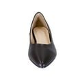 thumbnail image 2 of PEERAGE Tasha Women Wide Width Classic Pointed Toe Leather Casual or Dress Flat with Stack Heel BROWN 8, 2 of 6
