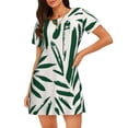 thumbnail image 1 of Disketp Palm Branch With Leaves para Camisón Corto de Manga Corta para Mujeres, Camisón Cómodo con Escote Redondo, Bonito y Confortable, 1 of 6