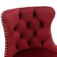 thumbnail image 4 of HUMEHA Set of 4 Swivel Barstool Burgundy Silver Leg Adjustable 25-33", 4 of 13