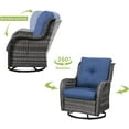 thumbnail image 5 of PARKWELL Patio Furniture Set 6 Pieces PE Rattan Furniture Set Wicker Outdoor Sectional Sofa with Patio Swivel Chairs,Patio Ottomans,Outdoor Coffee Table Grey/Blue, 5 of 9