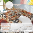 thumbnail image 3 of Burnt Orange Green Duvet Cover Set, Vintage Abstract Flowers Soft Duvet Cover Full Size Bedding Set 4 Pieces, 1 Quiltcover and 2 Pillowcases with Zipper, 1 Bed Sheet for All Seasons, 3 of 9