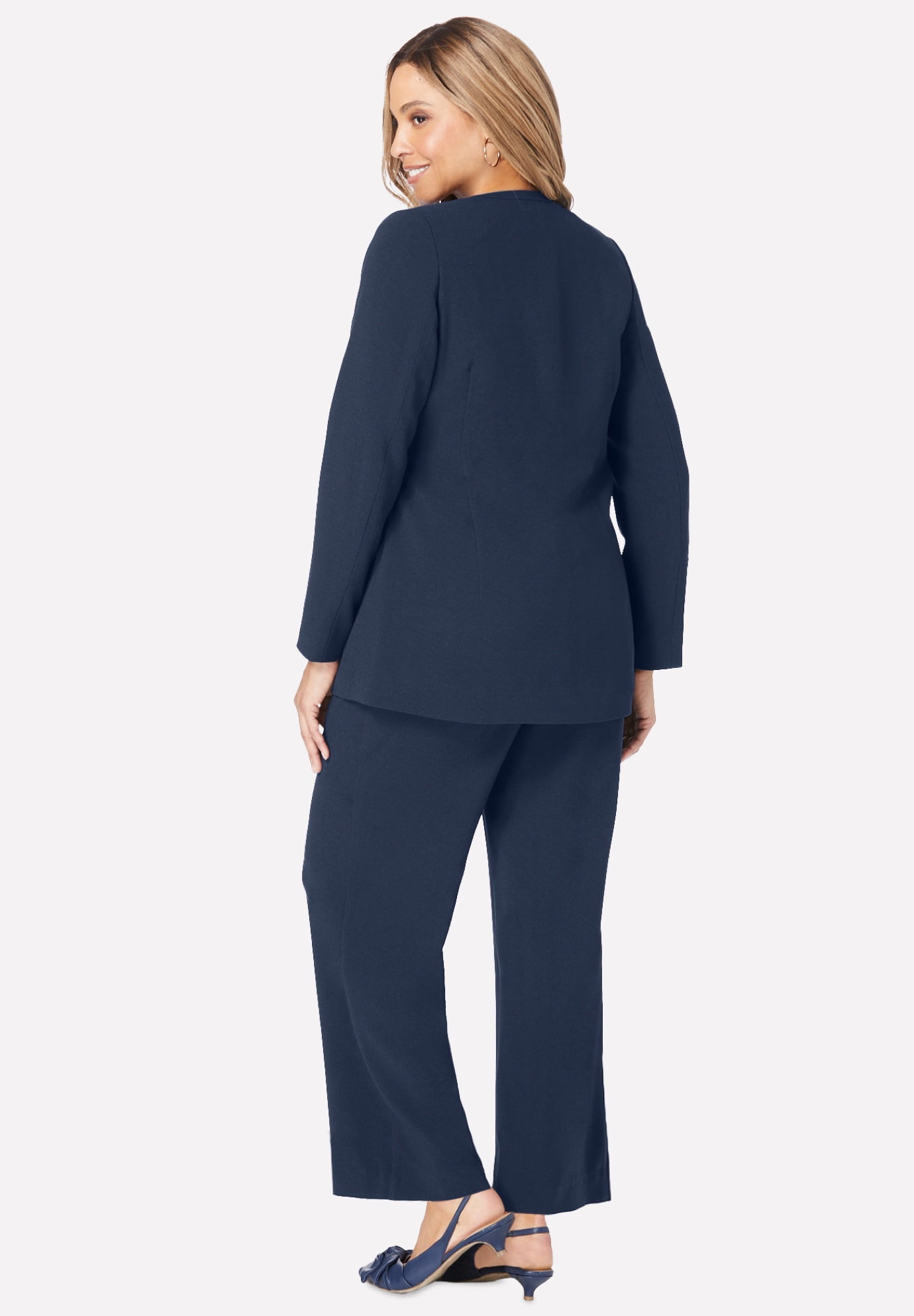 Jessica London Women's Plus Size Faux Wrap Pantsuit