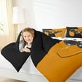 thumbnail image 4 of Homewish Gamepad Gaming Full Size Comforter Sets,Modern Video Game Bedding Comforter Set,Orange Black Bedding Sets For Kids,Luxury Bedroom Decor Reversible,3pcs, 4 of 8