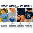 thumbnail image 6 of HILEELANG 4-13 Little/Big Boys Navy/Gray/Stripe Classic Stripe Pocket 100% Cotton 3-Pack Short Sleeve T-Shirt, Size 8-9, 6 of 12