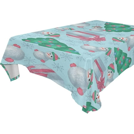 SKYSONIC Christmas Tree Tablecloth Waterproof Washable Polyester Square Table Cover Durable Tablecloth for Kitchen Dining Table Party Decor (60 X 120 Inch)