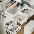 thumbnail image 3 of Richya Farmhouse Makeup Vanity Table Set with Lighted Mirror & Drawers for Bedroom,White, 3 of 10