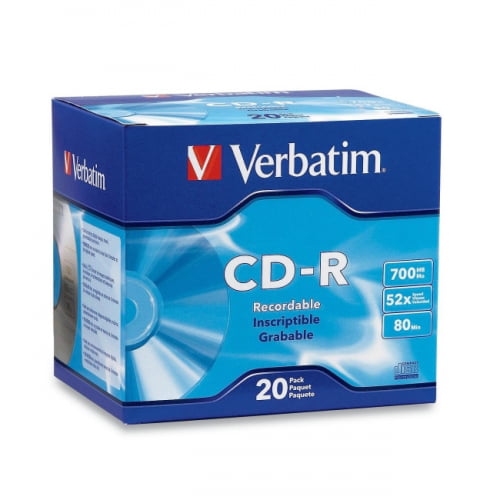 Verbatim CD-R 700MB 52X avec Surface Marquée - 20pk Slim Case
