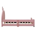 thumbnail image 2 of Bellemave Upholstered Twin Bed Frame, Twin Size Daybed Frame with Rabbit Ear Shaped Headboard, Wood Twin Sofa Bed for Bedroom (Pink), 2 of 8