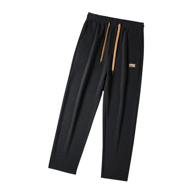 Pantalones deportivos casuales con cintura elástica para hombre, para conducir, entrenar y andar en bicicleta. Talla XL Negro