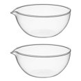 thumbnail image 2 of Transparent Glass Mini Prep Bowls 2pcs Food Serving Containers for Salad, Fruit & Vegetables Microwave Safe, 2 of 5