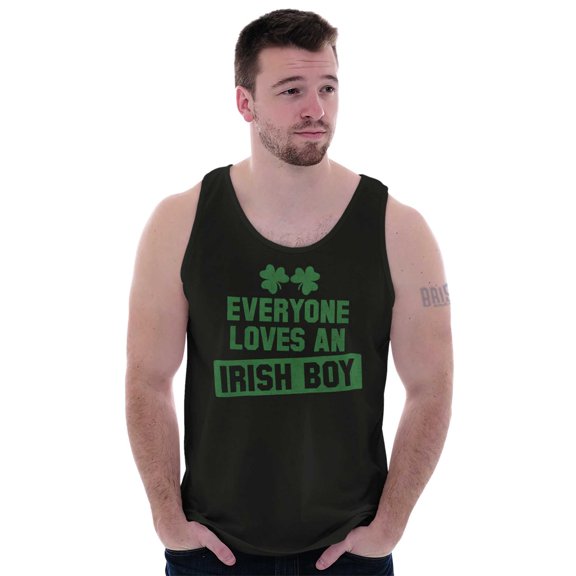 Funny Saint Patrick's Day Irish Boy Tank Top Sleeveless Tee Men Brisco Brands S