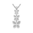 thumbnail image 1 of Sterling Silver Polished Beaded Butterfly Charm Pendant Necklace with Chain, 1 of 4